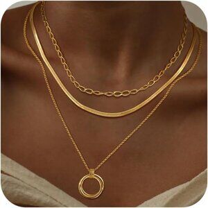 Christmas gift gold Style 12 plated layered necklaces women dainty choker set